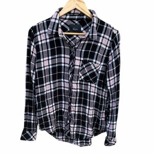 Rails Black and Pink Plaid flannel Shirt size medium